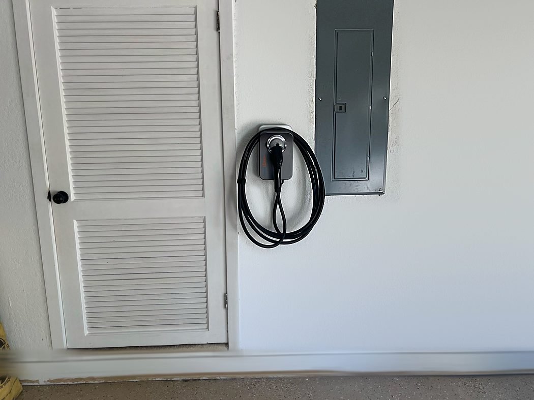 Garage EV charger next to the main panel
