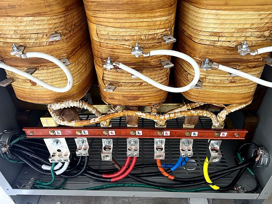 Commercial transformer terminations with color-coded conductors